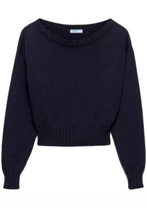 Prada cotton boat-neck sweater - Blue