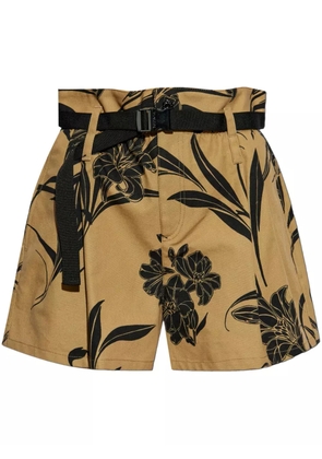 Moncler floral-print shorts - Neutrals