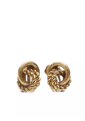 Christian Dior Pre-Owned 2000s twist-detail clip-on earrings - Gold