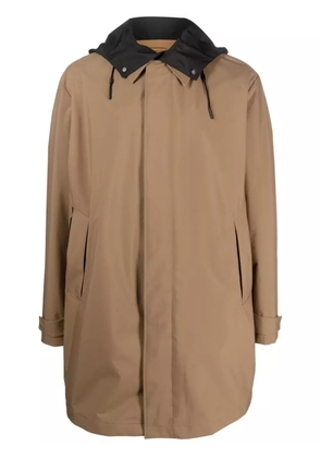 Zegna long-sleeve hooded raincoat - Brown