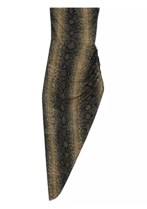 Norma Kamali strapless side-drape gown - Black