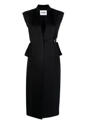 Jil Sander knee-length belted vest - Black