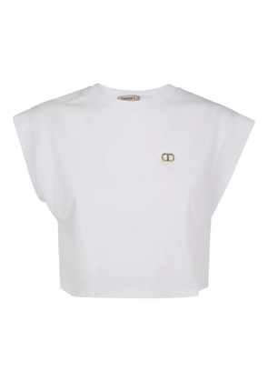 TWINSET cap-sleeve cropped top - White