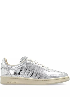 DSQUARED2 metallic-leather sneakers - Silver