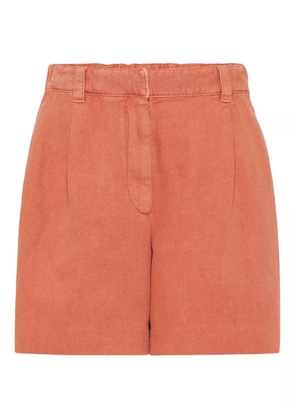 Brunello Cucinelli pleated shorts - Orange