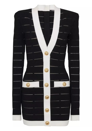 Balmain button-embellishment knitted mini dress - Black