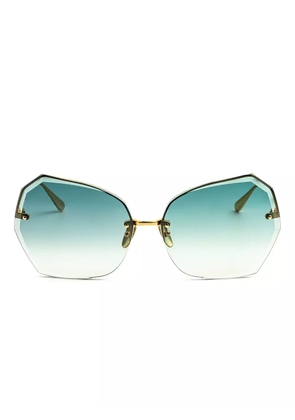 Linda Farrow geometric-frame sunglasses - Gold
