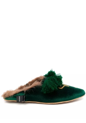 midorikawa pointed-toe slippers - Green