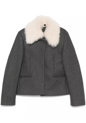 TOTEME shearling-collar jacket - Grey