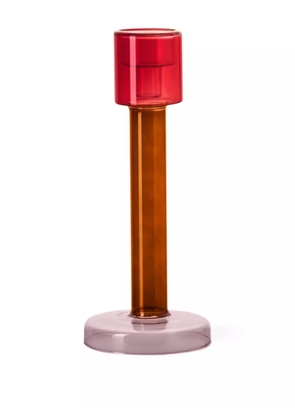 &k Amsterdam Bole glass cylindrical candle holder (28.9cm x 12cm) - Red