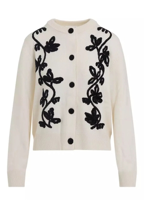 Jil Sander floral-embroidered cardigan - Neutrals