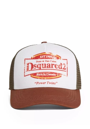 DSQUARED2 logo-print trucker cap - White