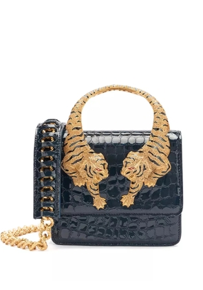 Roberto Cavalli Roar Crocodile-print mini bag - Blue