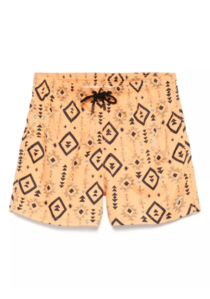 TOOCO graphic-print swim shorts - Orange