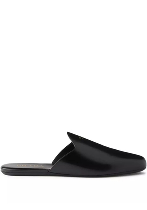 Prada embossed-logo leather mules - Black