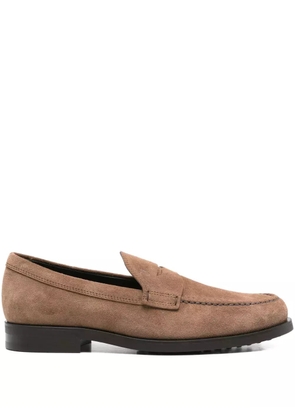 Tod's penny suede loafers - Brown