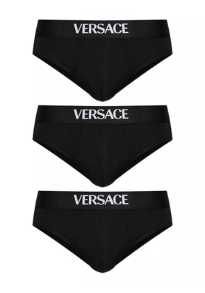 Versace logo-waistband briefs (pack of three) - Black