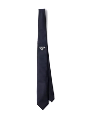Prada triangle-logo tie - Blue