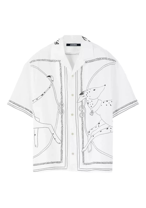 Jacquemus dog-print short-sleeve shirt - White