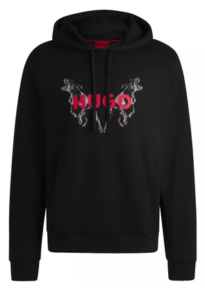 HUGO logo-print hoodie - Black