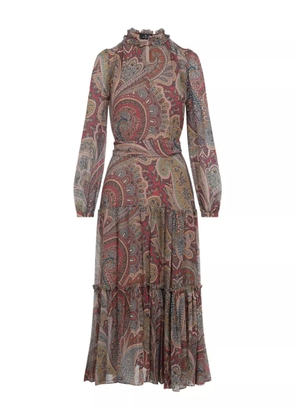 ETRO paisley ruffled maxi dress - Red