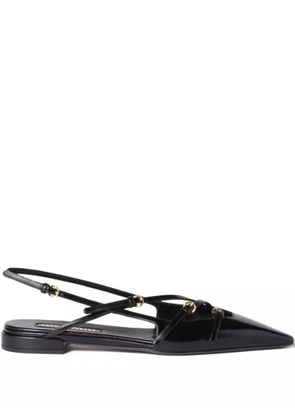 Miu Miu buckled slingback flat pumps - Black