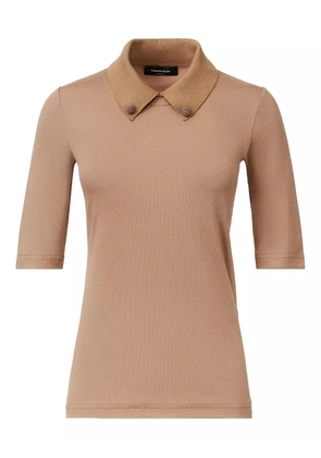 Fabiana Filippi embellished-collar short-sleeve top - Neutrals