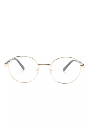 Gucci Eyewear logo-engraved round-frame glasses - Gold
