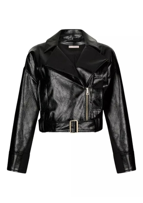 LIU JO belted lapelled biker jacket - Black