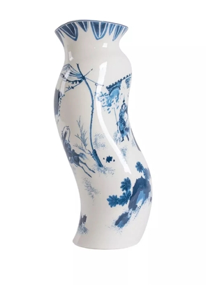 Seletti Acid King Wen curved porcelain vase (18cm x 13.5cm) - White