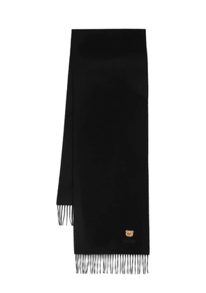 Moschino Teddy Bear-patch scarf - Black