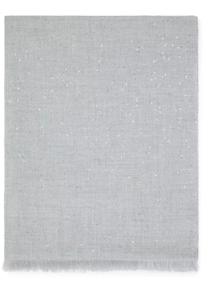 Brunello Cucinelli fringed sequin scarf - Grey