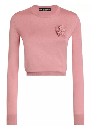 Dolce & Gabbana floral-appliqué top - Pink