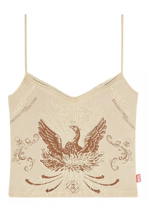 Diesel eagle-print cami tank top - Neutrals