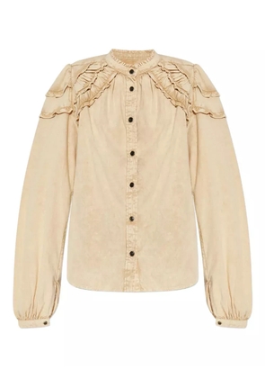 MARANT ÉTOILE ruffled cotton shirt - Neutrals