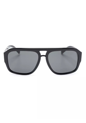 Dolce & Gabbana Eyewear logo-plaque pilot-frame sunglasses - Black