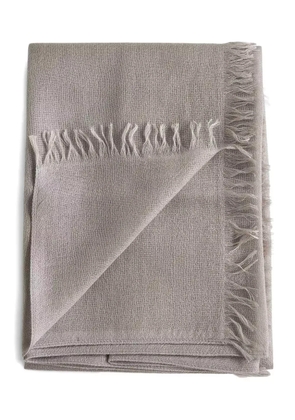 Brunello Cucinelli fringed rectangular scarf - Grey