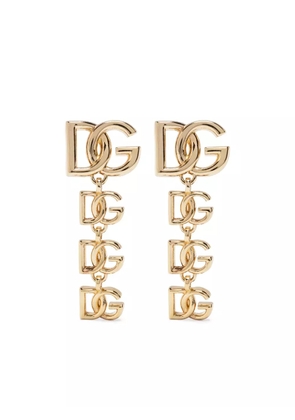 Dolce & Gabbana logo-lettering drop earrings - Gold