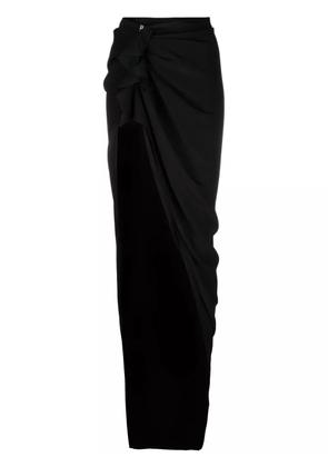 Rick Owens ruffle-trim draped maxi skirt - Black