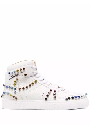 Philipp Plein crystal-embellished high-top sneakers - White