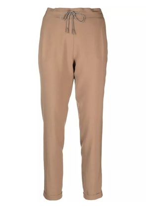 Fabiana Filippi drawstring-waist virgin-wool trousers - Brown