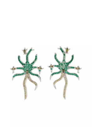 Collina Strada Olivine emerald earrings - Silver