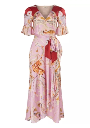 Temperley London Carline-print wrap dress - Pink