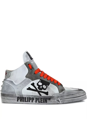 Philipp Plein skull-motif hi-top sneakers - Grey