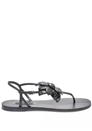 Casadei stud-embellished flat sandals - Black