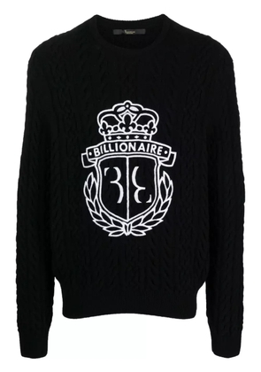 Billionaire logo-embroidered knitted jumper - Black