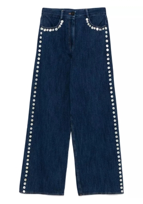 Forte Forte button-detail straight-leg jeans - Blue