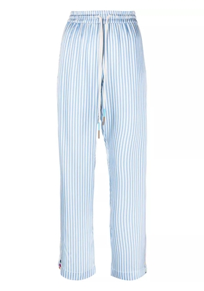 Mira Mikati x Javier Calleja striped satin trousers - Blue