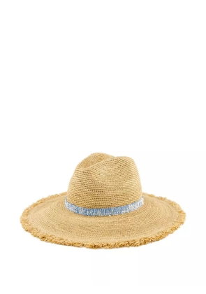 Borsalino rafia crochet hat - Neutrals
