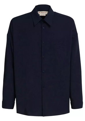 Marni logo-tag long-sleeve shirt - Blue